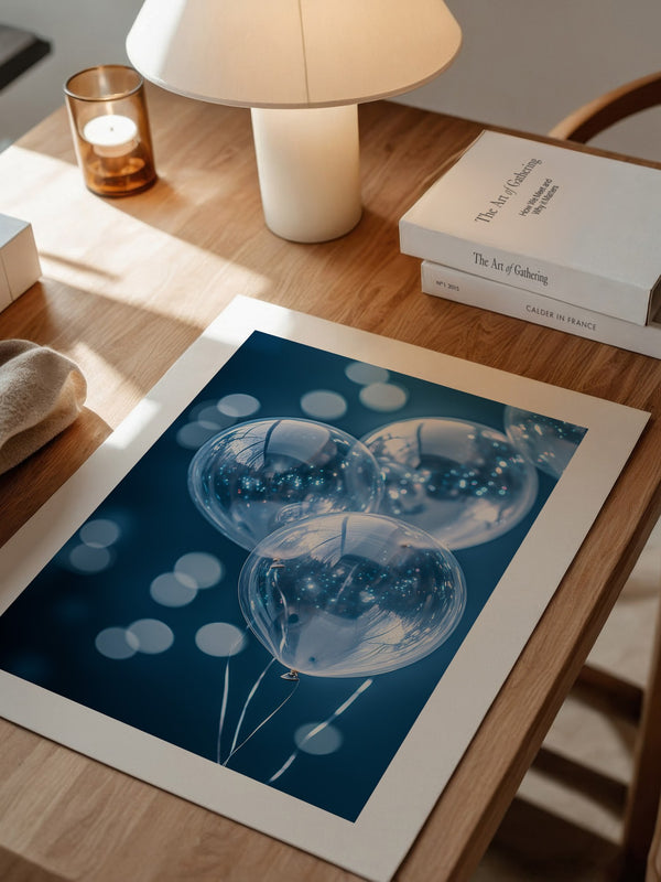 Glanzballons Blau Bokeh