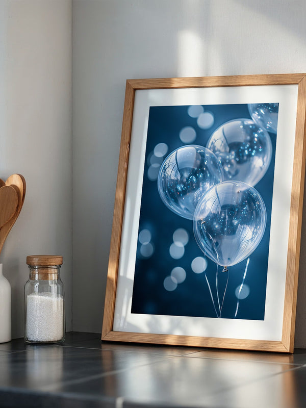 Glanzballons Blau Bokeh