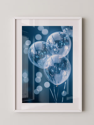 Glanzballons Blau Bokeh