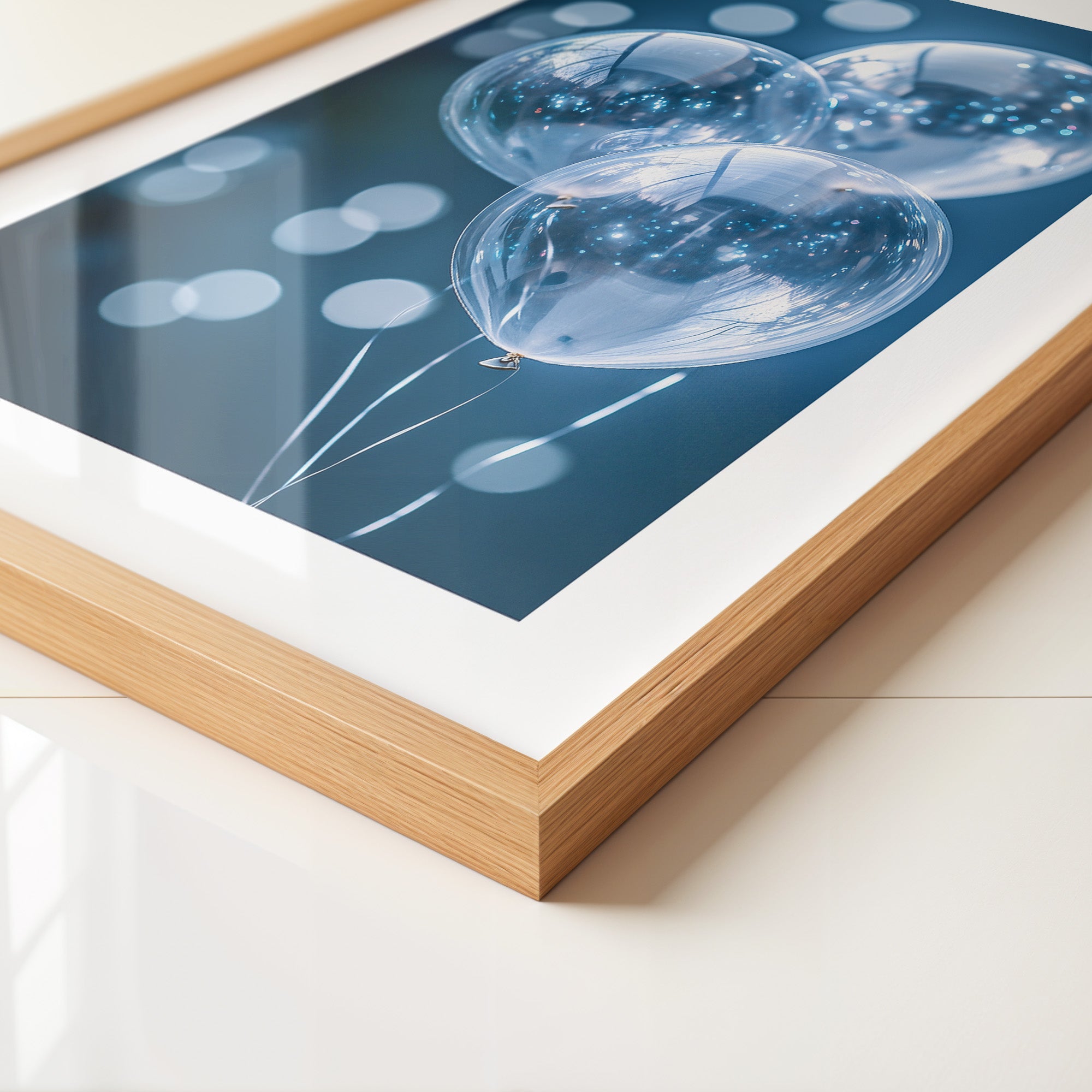 Glanzballons Blau Bokeh