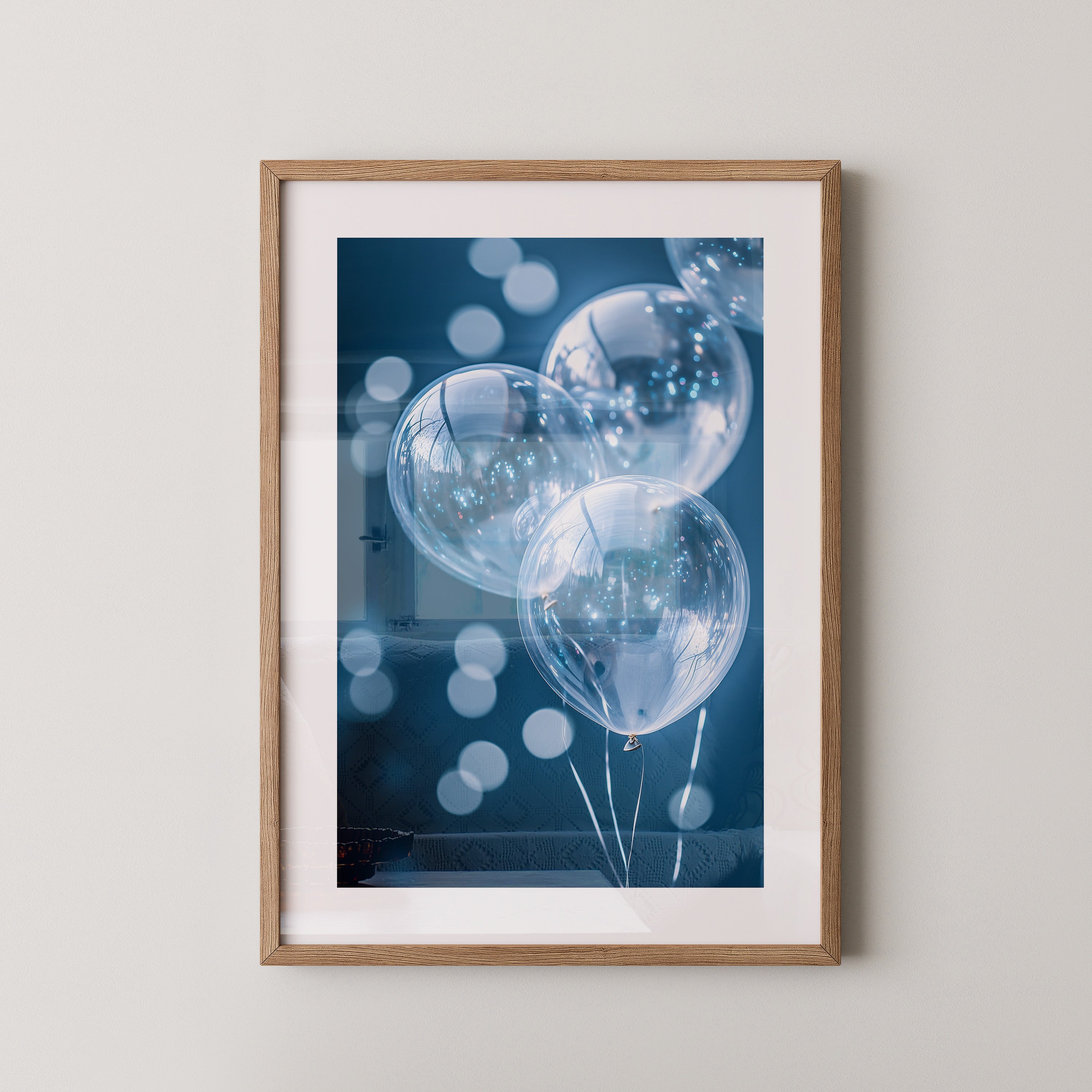 Glanzballons Blau Bokeh
