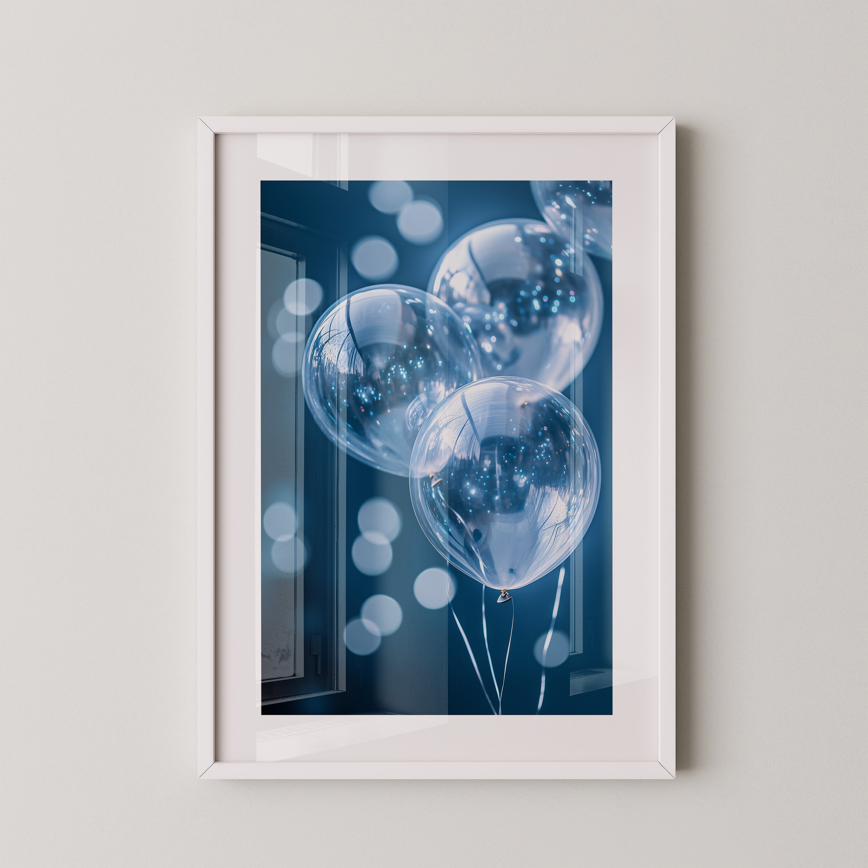 Glanzballons Blau Bokeh