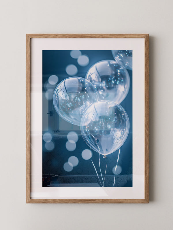 Glanzballons Blau Bokeh