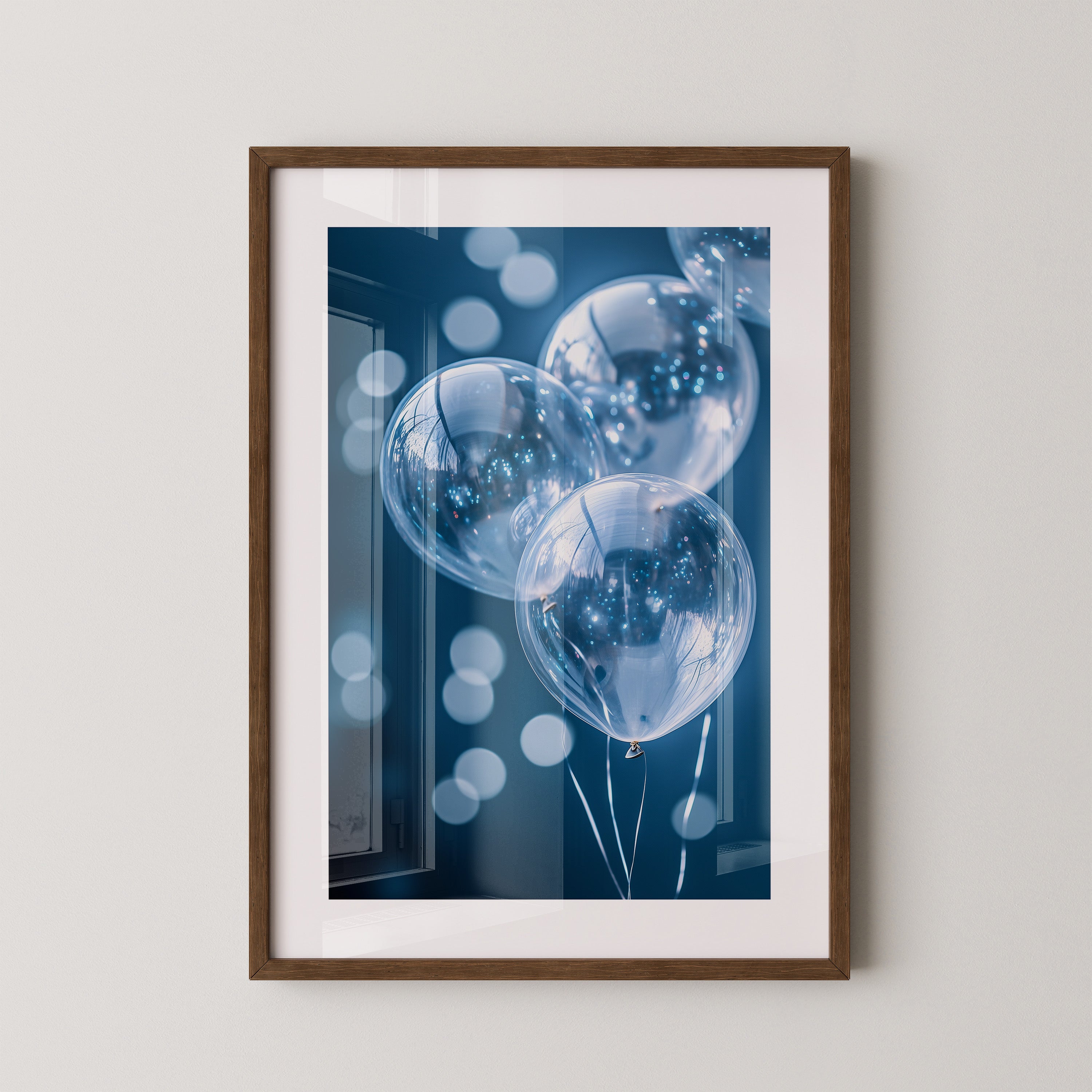 Glanzballons Blau Bokeh