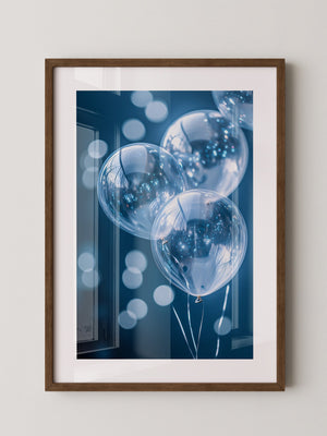 Glanzballons Blau Bokeh