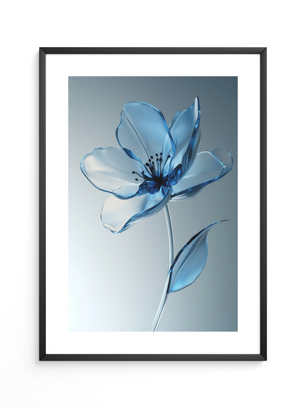 Blume Glasoptik Blau