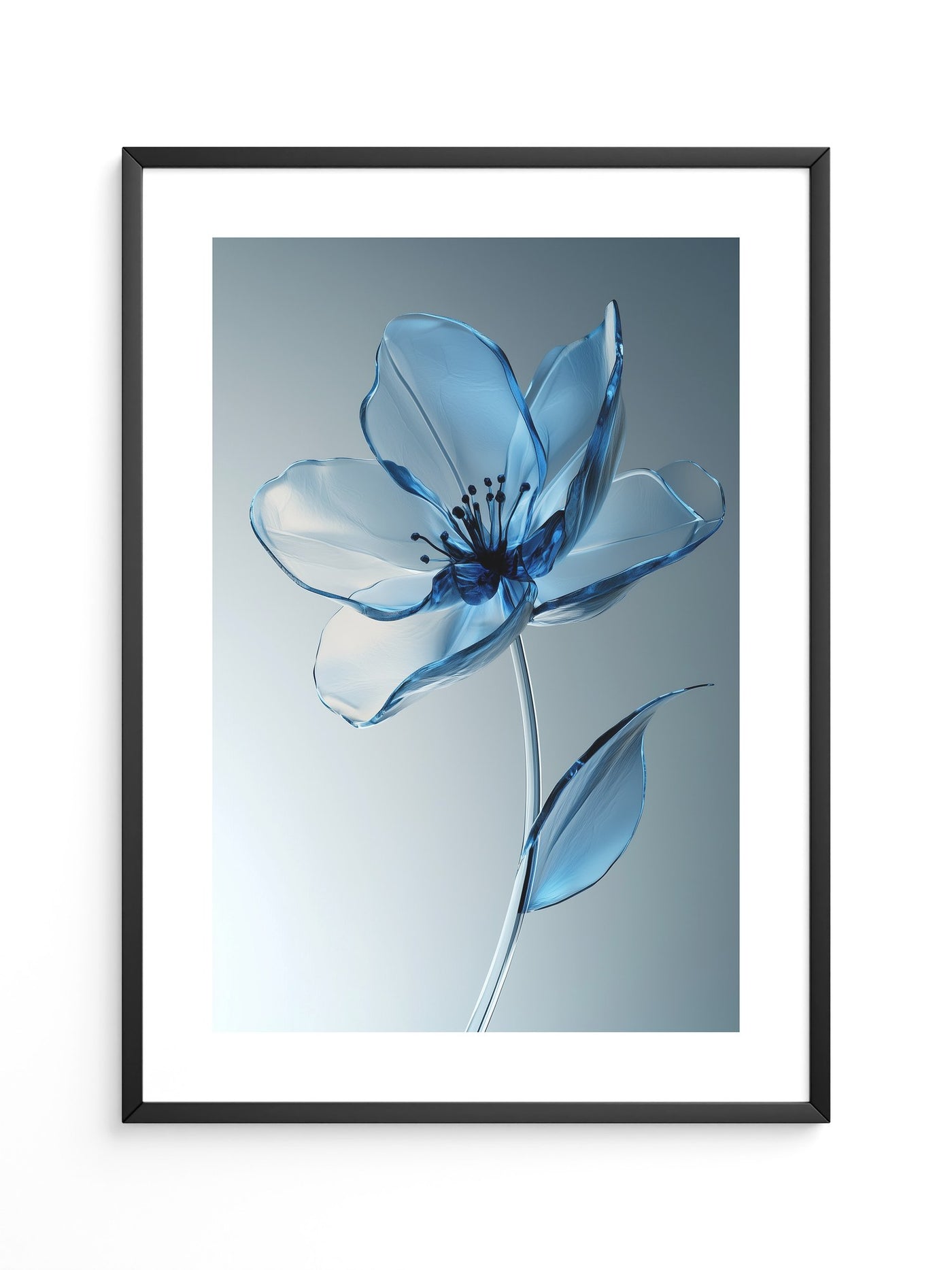 Blume Glasoptik Blau