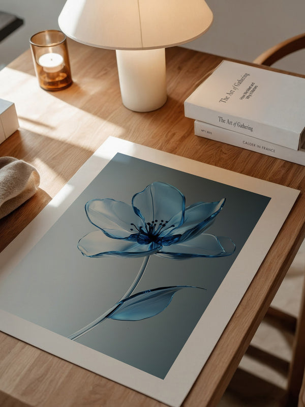 Blume Glasoptik Blau