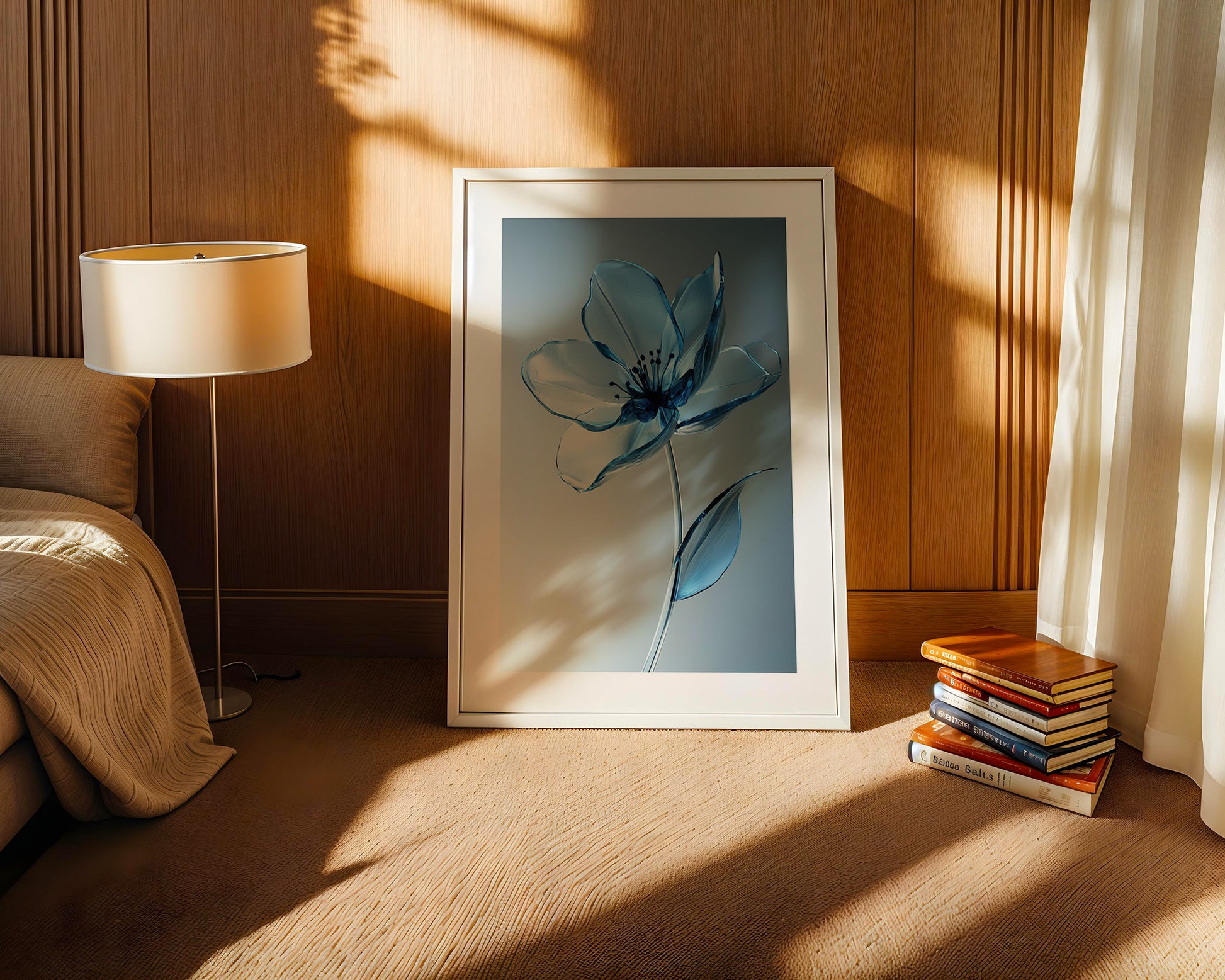 Blume Glasoptik Blau