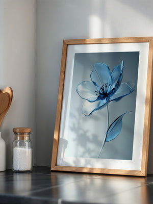 Blume Glasoptik Blau