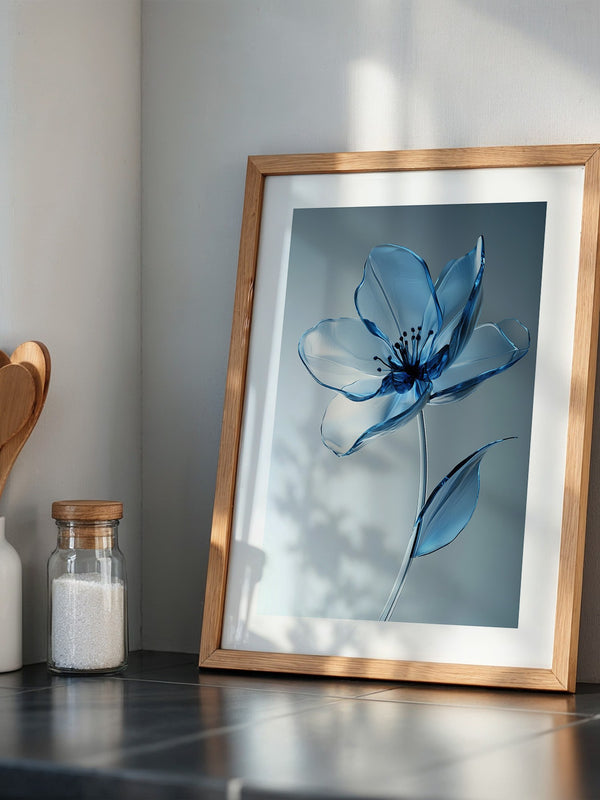 Blume Glasoptik Blau