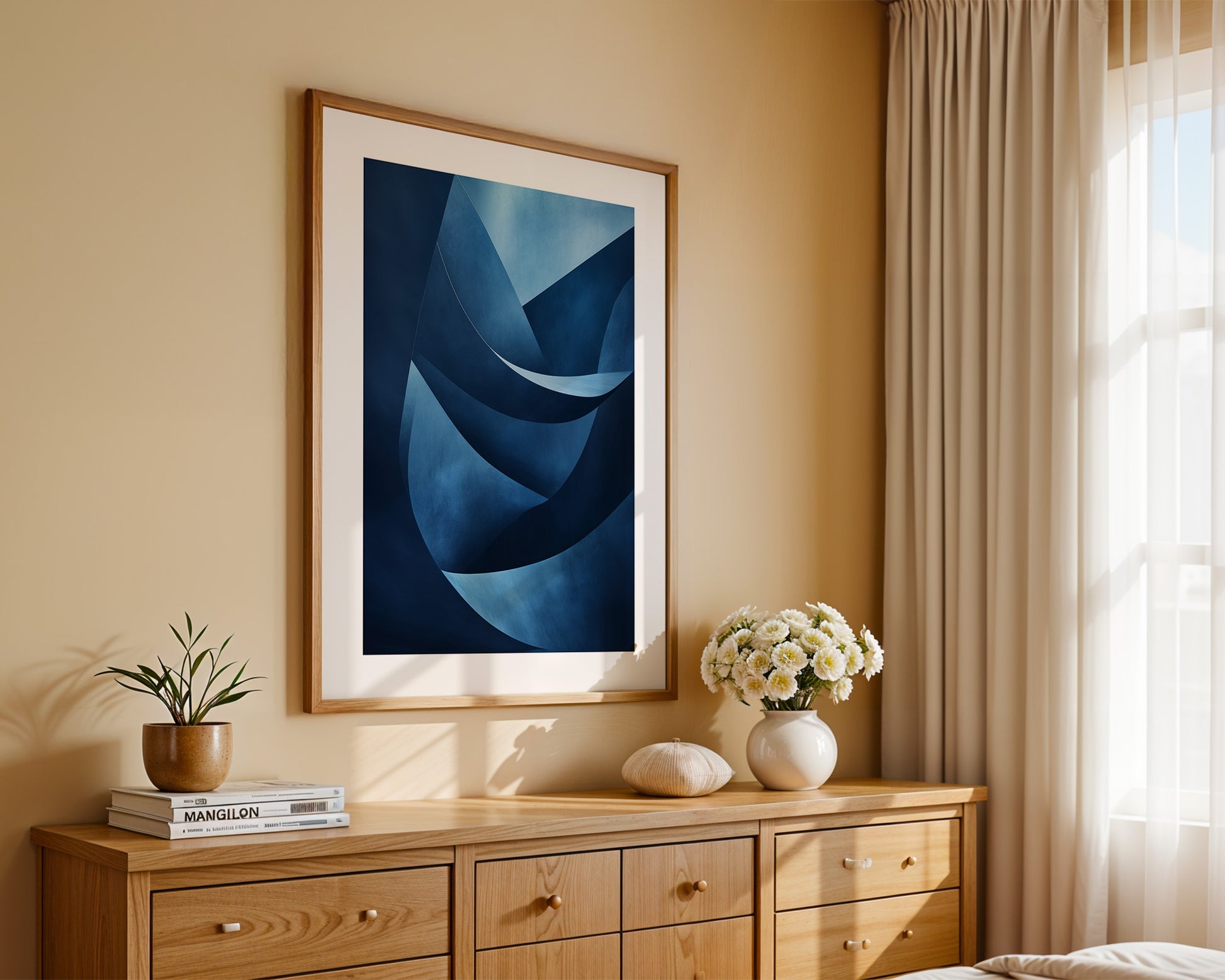 Abstrakte Kurven Blau