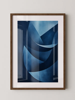 Abstrakte Kurven Blau