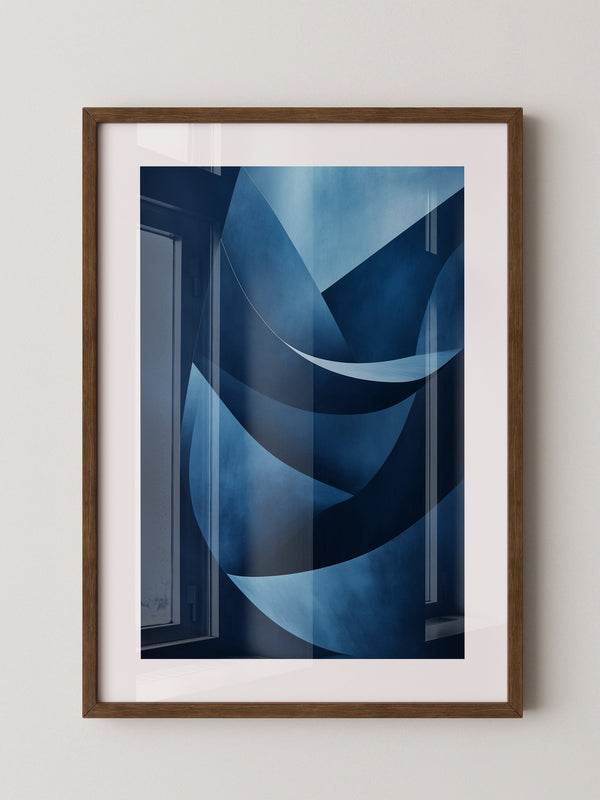 Abstrakte Kurven Blau
