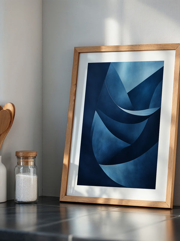 Abstrakte Kurven Blau
