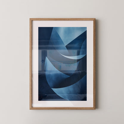 Abstrakte Kurven Blau