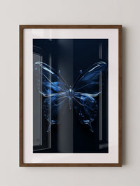 Glas Schmetterling blau