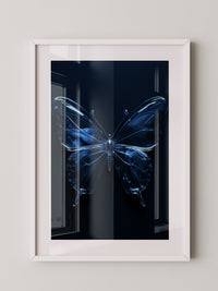 Glas Schmetterling blau