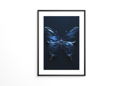 Glas Schmetterling blau