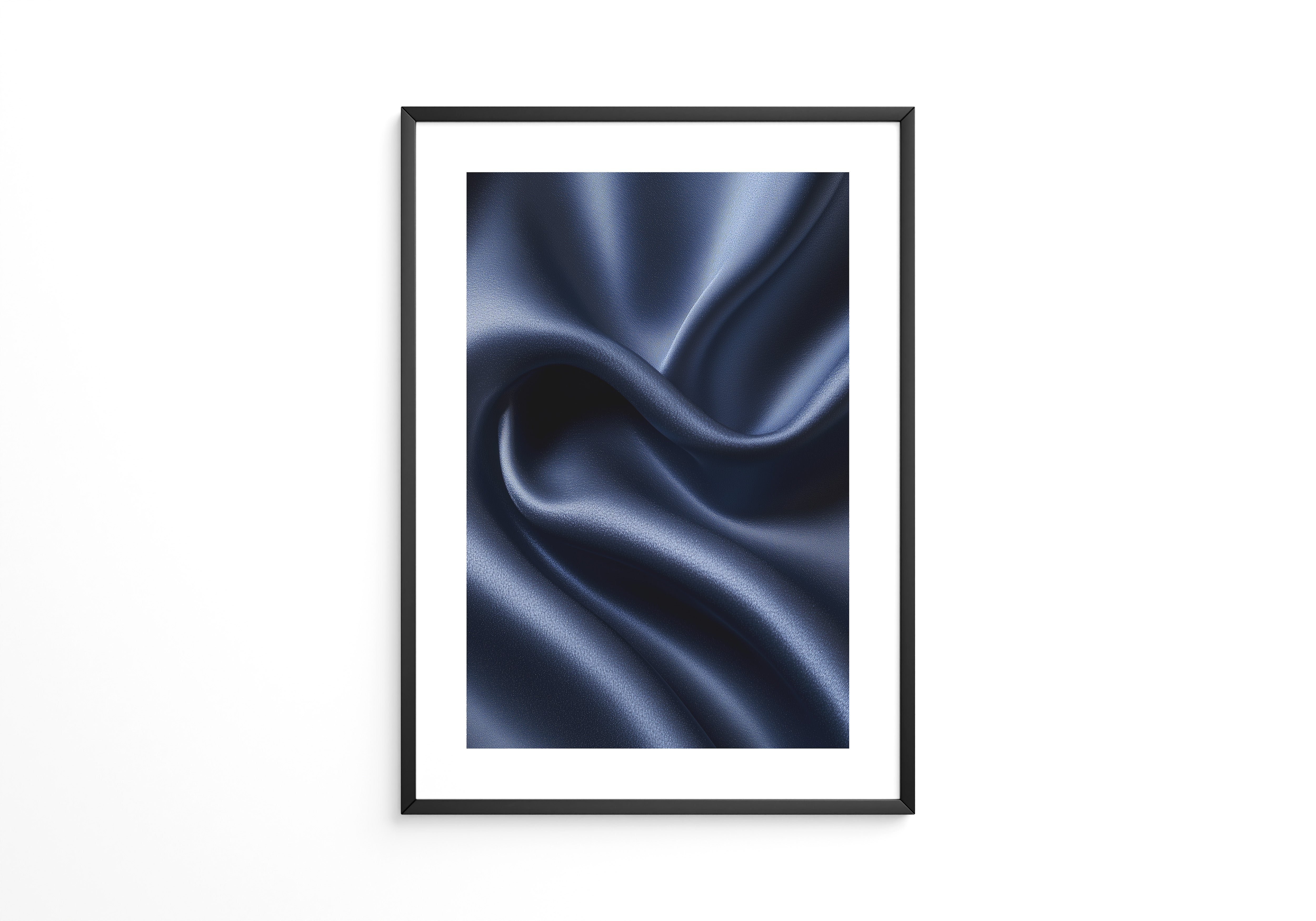 Satin Stoff Wellen Nachtblau