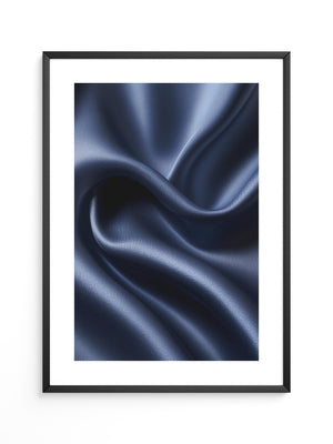 Satin Stoff Wellen Nachtblau