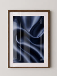 Satin Stoff Wellen Nachtblau