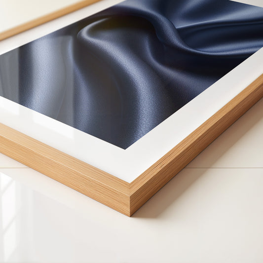 Satin Stoff Wellen Nachtblau