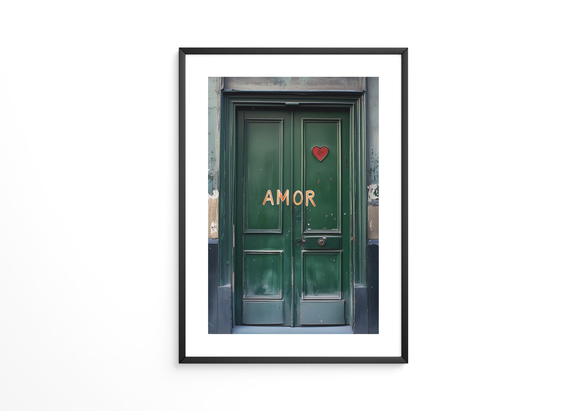 Grüne Tür Herz Amor