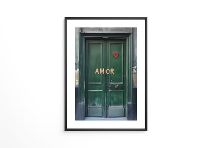 Grüne Tür Herz Amor