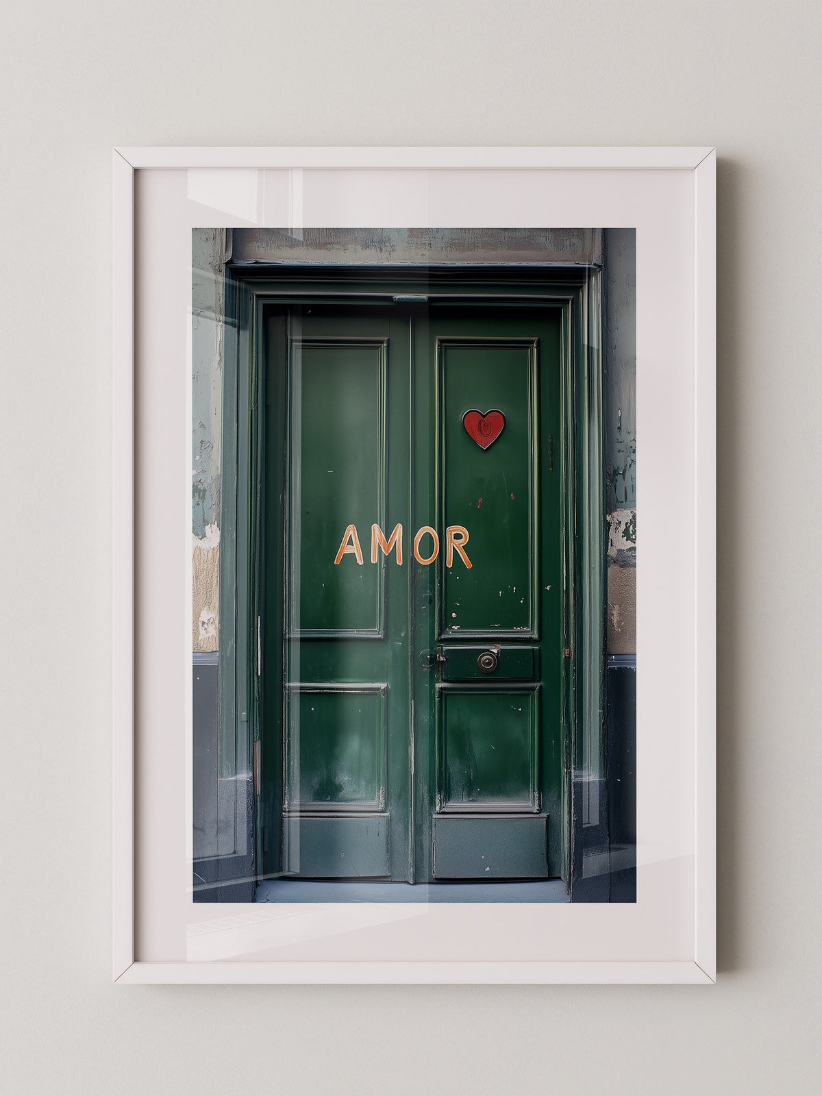 Grüne Tür Herz Amor