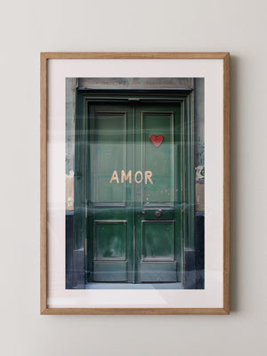 Grüne Tür Herz Amor
