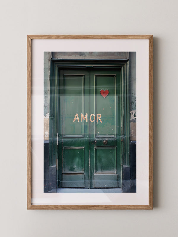 Grüne Tür Herz Amor