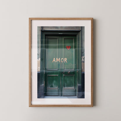 Grüne Tür Herz Amor