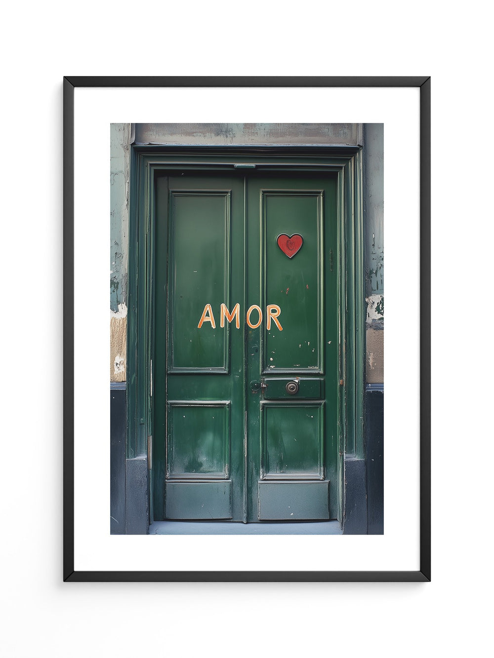 Grüne Tür Herz Amor