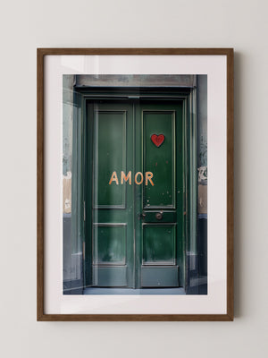 Grüne Tür Herz Amor