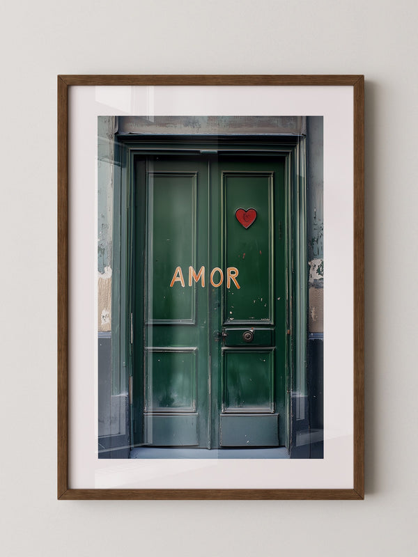 Grüne Tür Herz Amor