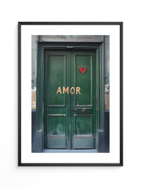 Grüne Tür Herz Amor