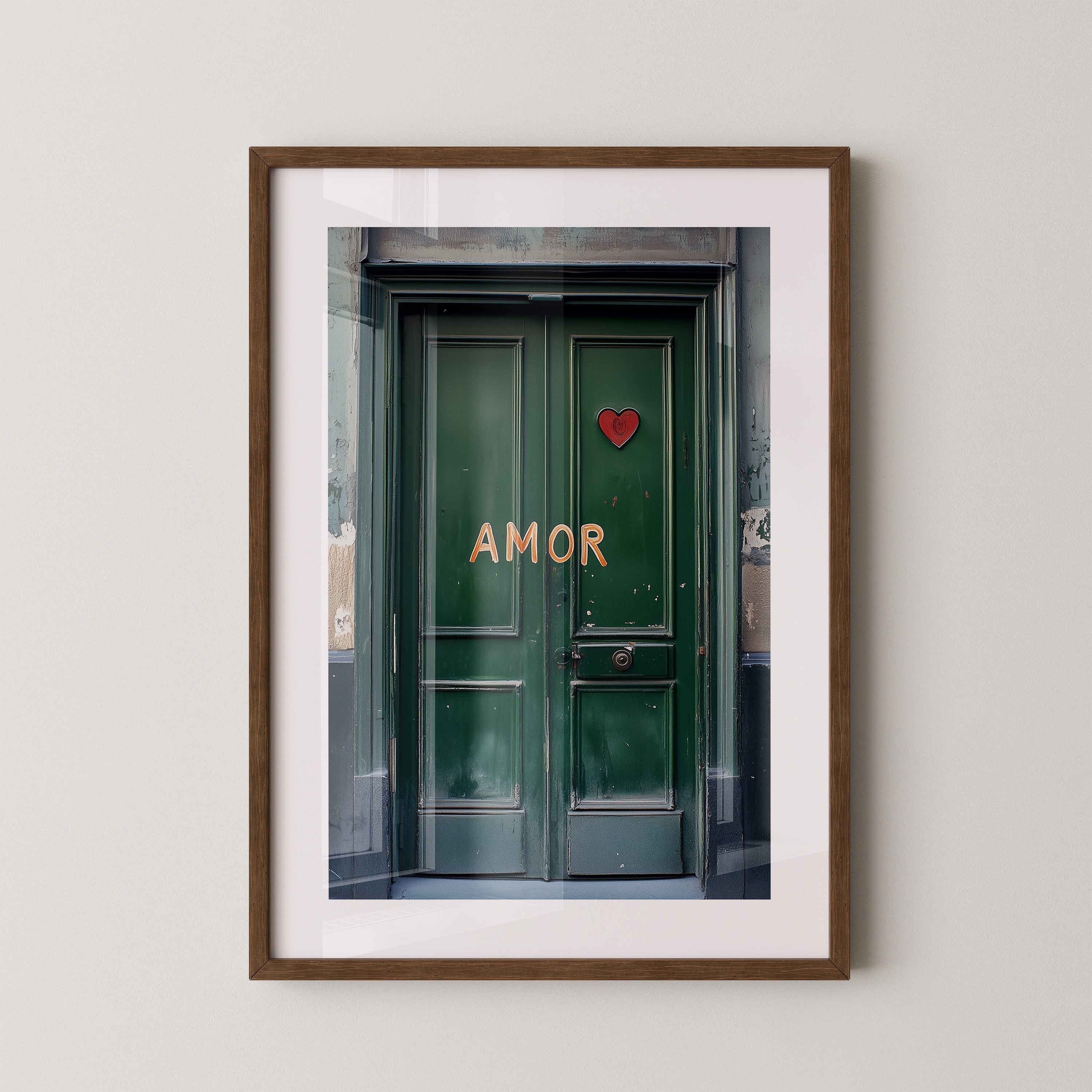 Grüne Tür Herz Amor