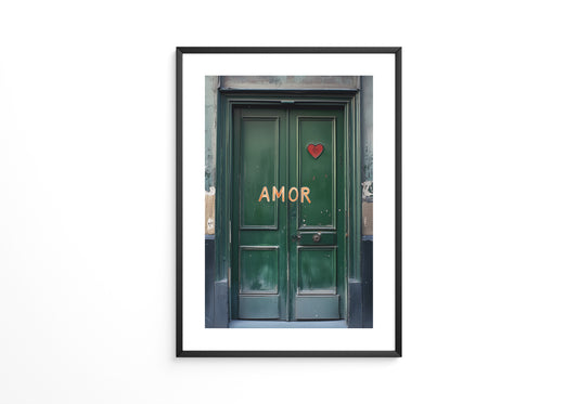 Grüne Tür Herz Amor