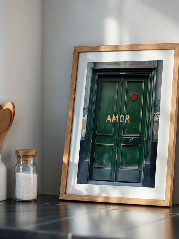 Grüne Tür Herz Amor