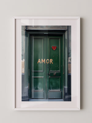 Grüne Tür Herz Amor