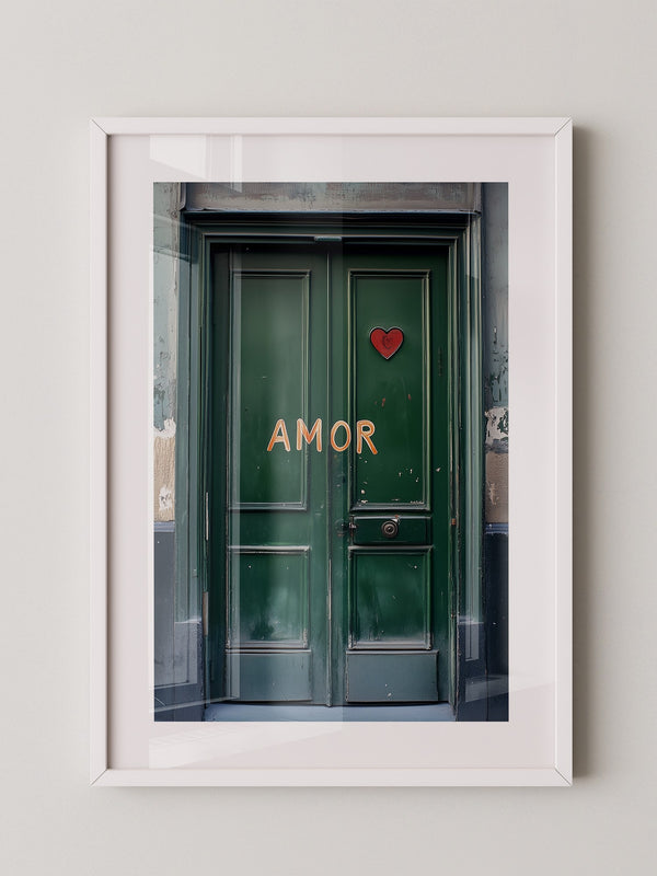 Grüne Tür Herz Amor