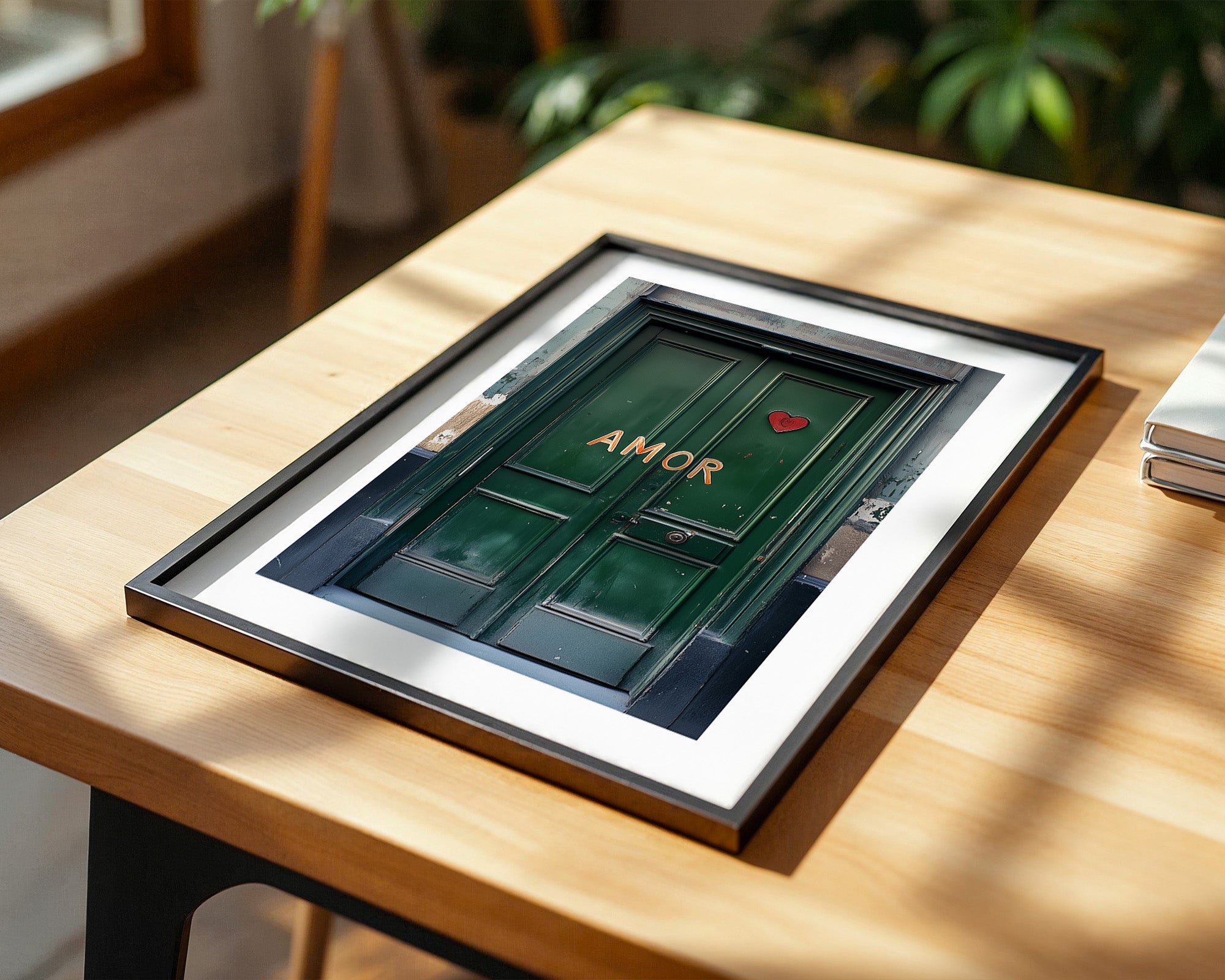 Grüne Tür Herz Amor