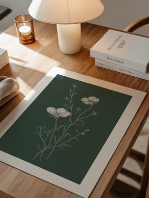 Florale Zeichnung grünweiß