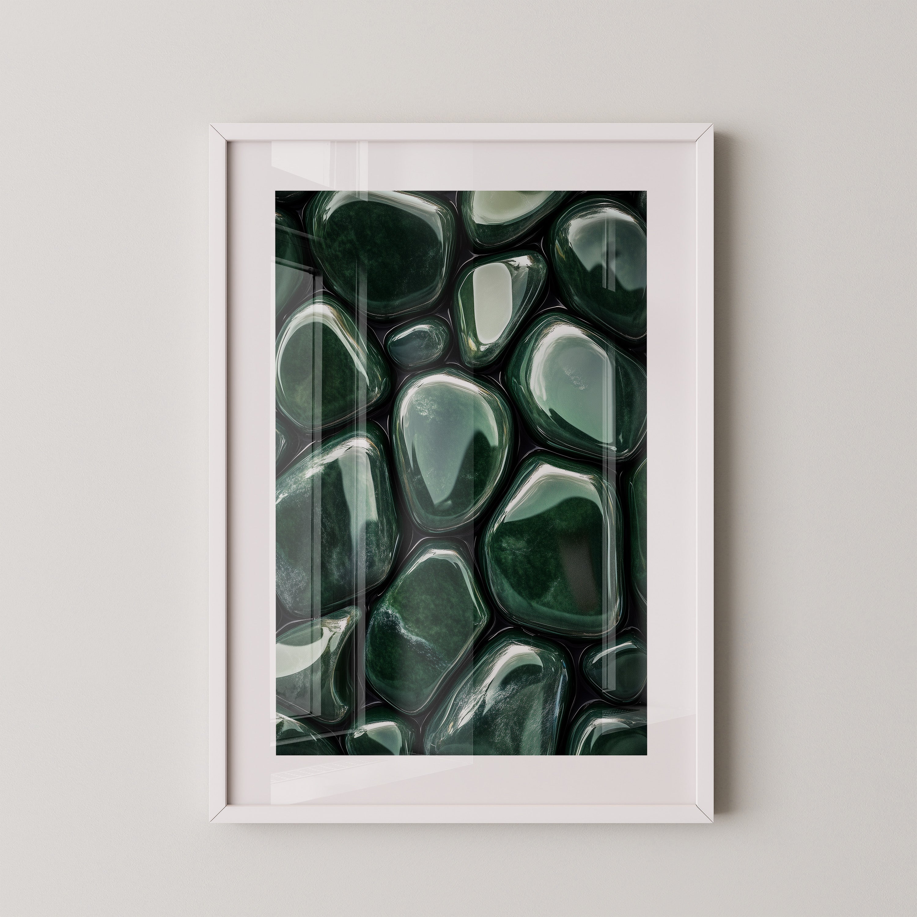 Grüne Steine glänzend