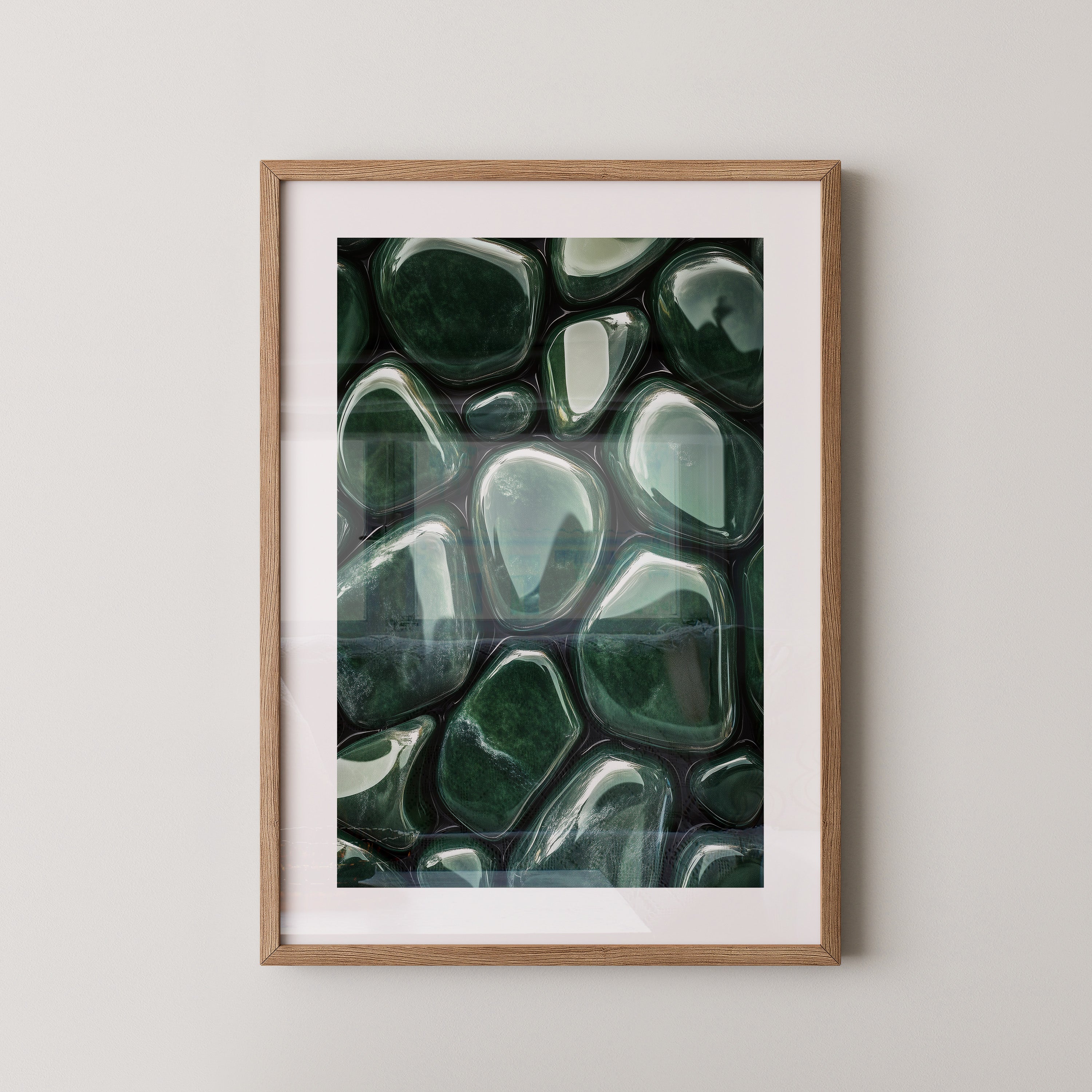 Grüne Steine glänzend