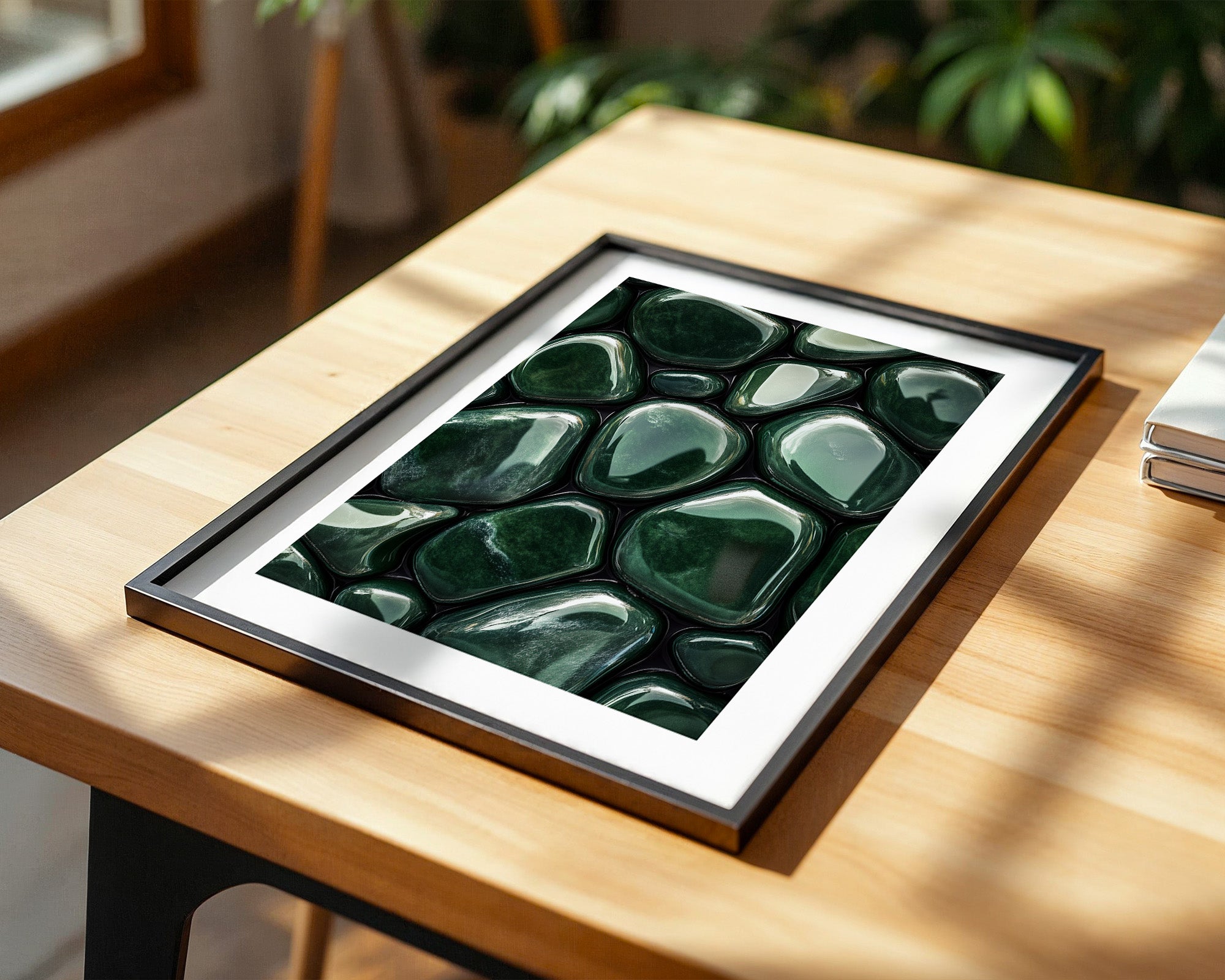 Grüne Steine glänzend