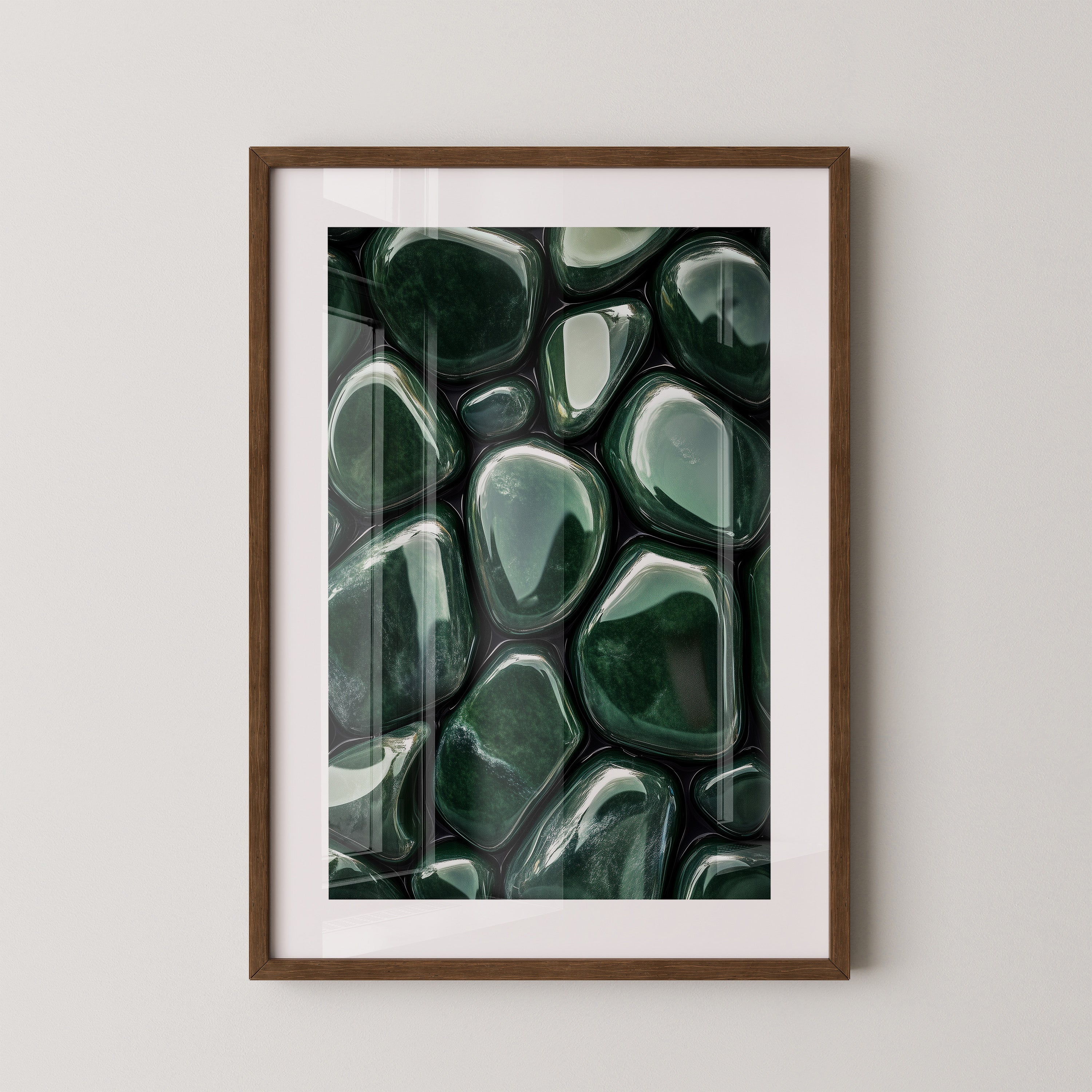 Grüne Steine glänzend