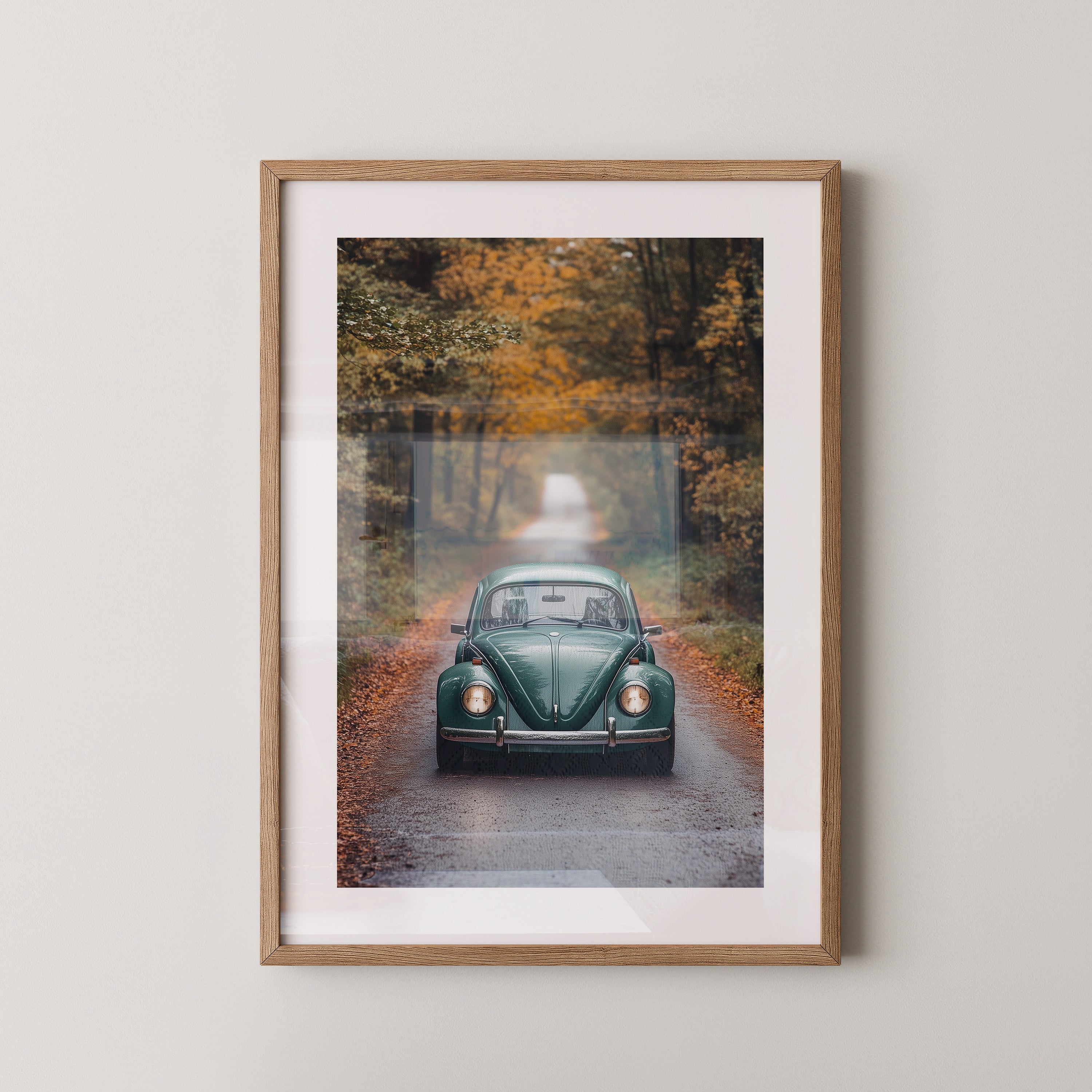 Grüner Käfer Herbststraße