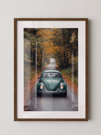 Grüner Käfer Herbststraße